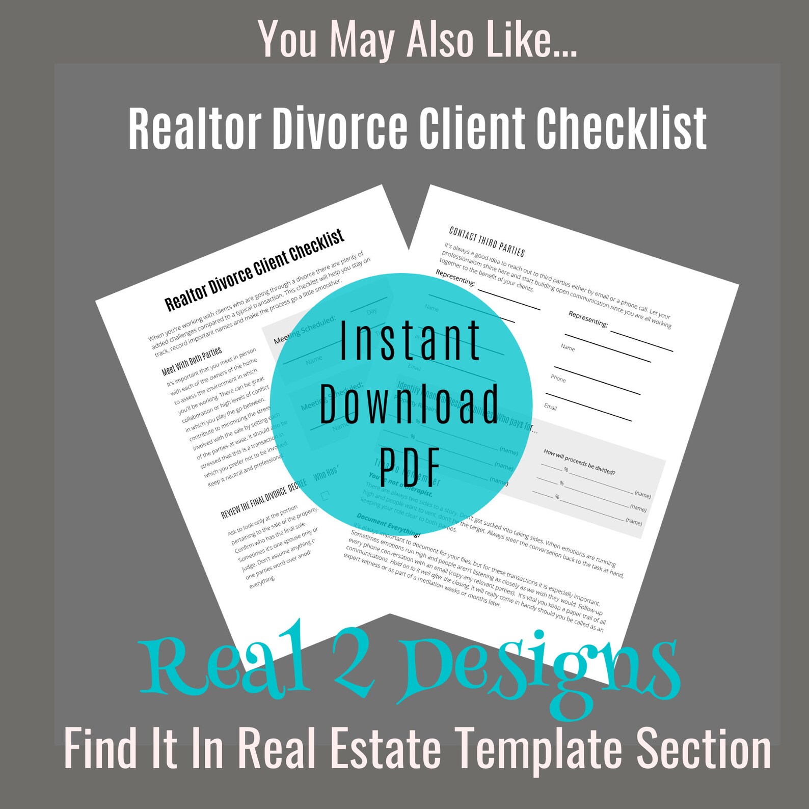 Listing Checklist, Printable Checklist, Daily Checklist, Real Estate Template, Real Estate Agent ...