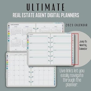 Real Estate Agent Digital Planner Organizer To Do List Daily Weekly Calendars Track Sales & Expenses
