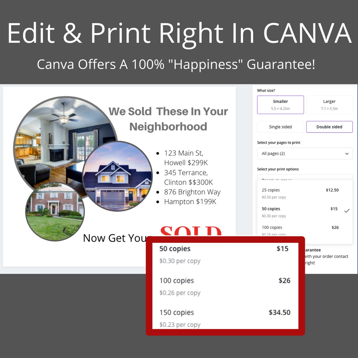 Realtor Postcard Real Estate Agent Marketing 2-Sided | Etsy