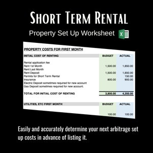 Inventory List Airbnb Host Rental Inventory Checklist Excel Spreadsheet for Short-Term Rental & Property Management
