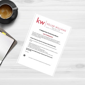 Puede incluir: Una hoja de papel blanca con el logotipo de Keller Williams Realty en rojo y negro. El texto "#1 Complaint About The Real Estate Market: Lack of Communication" est&aacute; impreso en negro. El texto "Don't let that be the Silent Treatment? Want more info? Give me a call at 800-123-4567" est&aacute; impreso en negro.