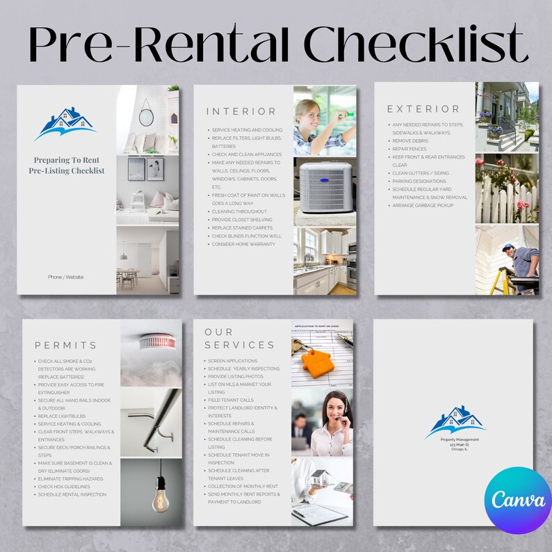 Rental Property Checklist Brochure: Editable Template (Canva) image 1