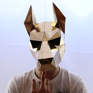 Papercraft dog mask, Low Poly, Papercraft, PDF template, polygonal model