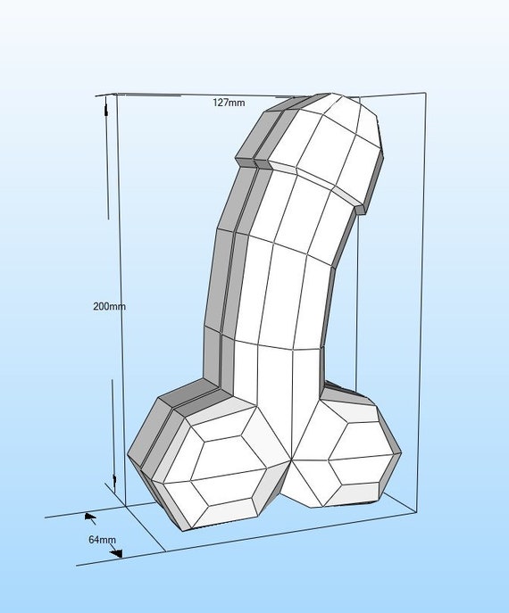 Схема пениса из бумаги Valentine's day gift box Low Poly Papercraft PDF Etsy Индия