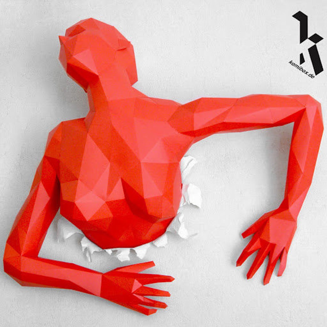 3D Papercraft Pattern Woman Paper Sculpture DIY – Low Poly 3D Template ...