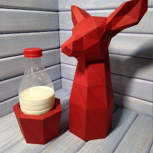 bottle safe, Low Poly, Papercraft, PDF template, polygonal model