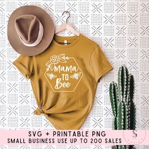 Mama To Bee Anuncio de embarazo Baby Shower Camisa Save Bees Raise a Wild Flower Retro Boho SVG Cut File Imprimible PNG Cricut Sublimation
