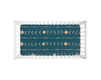 teal crib sheet