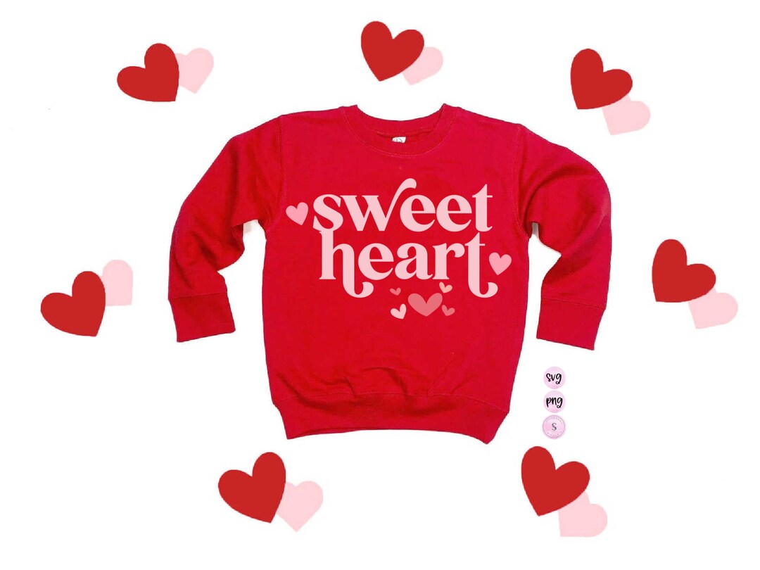Sweet Heart Toddler Retro Valentine's Day SVG, Matching SVG Cut File ...