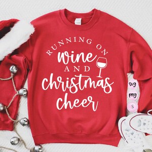 Running on Wine and Christmas Cheer SVG, Cookie Tester, Baking Spirits Bright, Team Nice, Kerstmis, Svg-cut-bestand, Cricut PNG-sublimatie