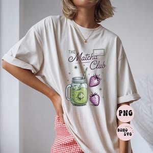 Matcha Club PNG Sublimation Design | Aesthetic Green Tea Lover Print for T-Shirts, Mugs & Gifts