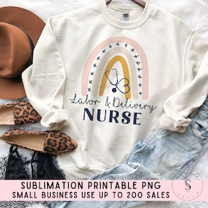 Labor and Delivery Nurse Doctor Pregnant Matching Mothers Day Sunny Days Boho Vintage Spring Summer Printable PNG Cricut Sublimation