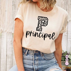 Principal SVG, Leopard Letter Svg, Teacher Shirt SVG, Coffee Mug Svg, Principal Svg, Teacher Printable PNG Cricut Sublimation Design
