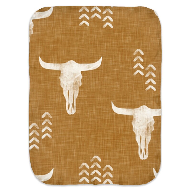 Boho Bull Cow Skull Swaddle Blanket Western Baby Bedding Boho Etsy