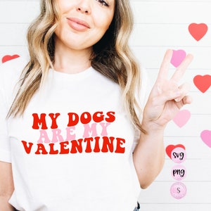 Moje psy są moją Walentynką, plik SVG na Walentynki, Doodle Mama, Doodle Mom, wydrukowana sylwetka PNG Cricut Sublimacja