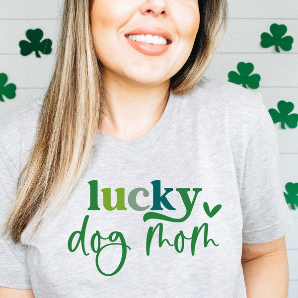 Lucky Dog Mom Svg, Happy Go Lucky , Lucky Mama SVG, Retro Boho Rainbow St. Patricks Day Design Sublimation PNG St. Pattys Day T Shirt
