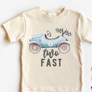 TWO FAST Race Car PNG Schnittdatei, Sublimation, Druckdatei, Blaues Rennauto 2. Geburtstag Junge Shirt, Geburtstags-Rennparty, individuelle T-Shirts