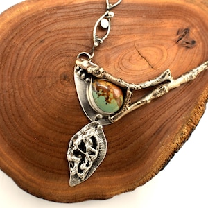 Whimsical Kingman Turquoise Branch Necklace