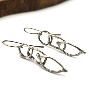 Rustic Vines--Organic Silver Dangle Earrings