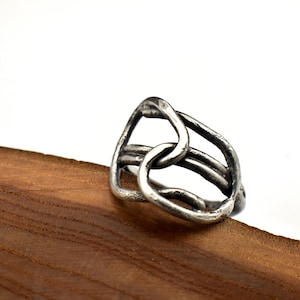 Don&#39;t Get It Twisted--Handcrafted Silver Ring--Rustic and Modern