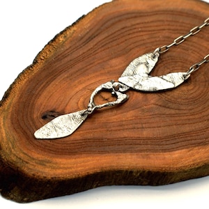Wrinkle Silver &quot;Y&quot; Necklace