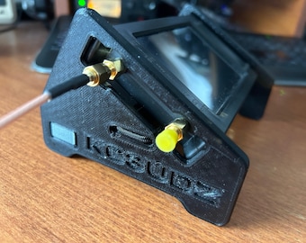 3D Printed stand for NanoVNA H4 w/ small tray & YOUR call sign