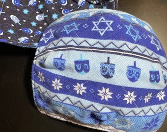 Hanukkah Microwave Bowl Cozy, microwave bowl holder, soup bowl cozy, reversible bowl cozy, ice cream container holder, handmade