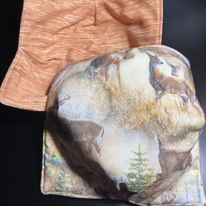 Deer Bowl Cozy, Microwave bowl cozy, soup bowl cozy, reversible bowl cozy, ice cream container holder, housewarming, handmade