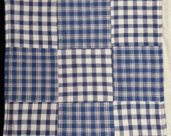 Karierte Snackmatte, handgefertigter, strickiger Tassenuntersetzer, rustikaler, gesteppter Kerzenuntersetzer im Landhausstil, 12x12