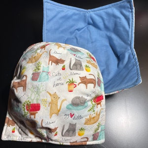 Cats Microwave Bowl Cozy, microwave bowl holder, soup bowl cozy, reversible bowl cozy, ice cream container holder, handmade, housewarming
