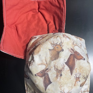 Deer 2 Bowl Cozy, Microwave bowl cozy, soup bowl cozy, reversible bowl cozy, ice cream container holder, housewarming, handmade