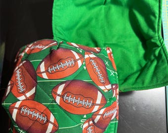 Football Print Bowl Cozy, Reversible Microwave Bowl Holder