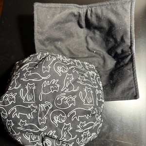 Cat #4 Microwave Bowl Cozy, microwave bowl holder, soup bowl cozy, reversible bowl cozy, ice cream container holder, housewarming, handmade