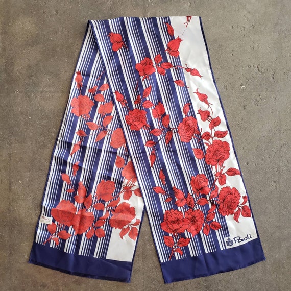 Vintage Paoli Scarf in Red, White & Blue, Long Sc… - image 1