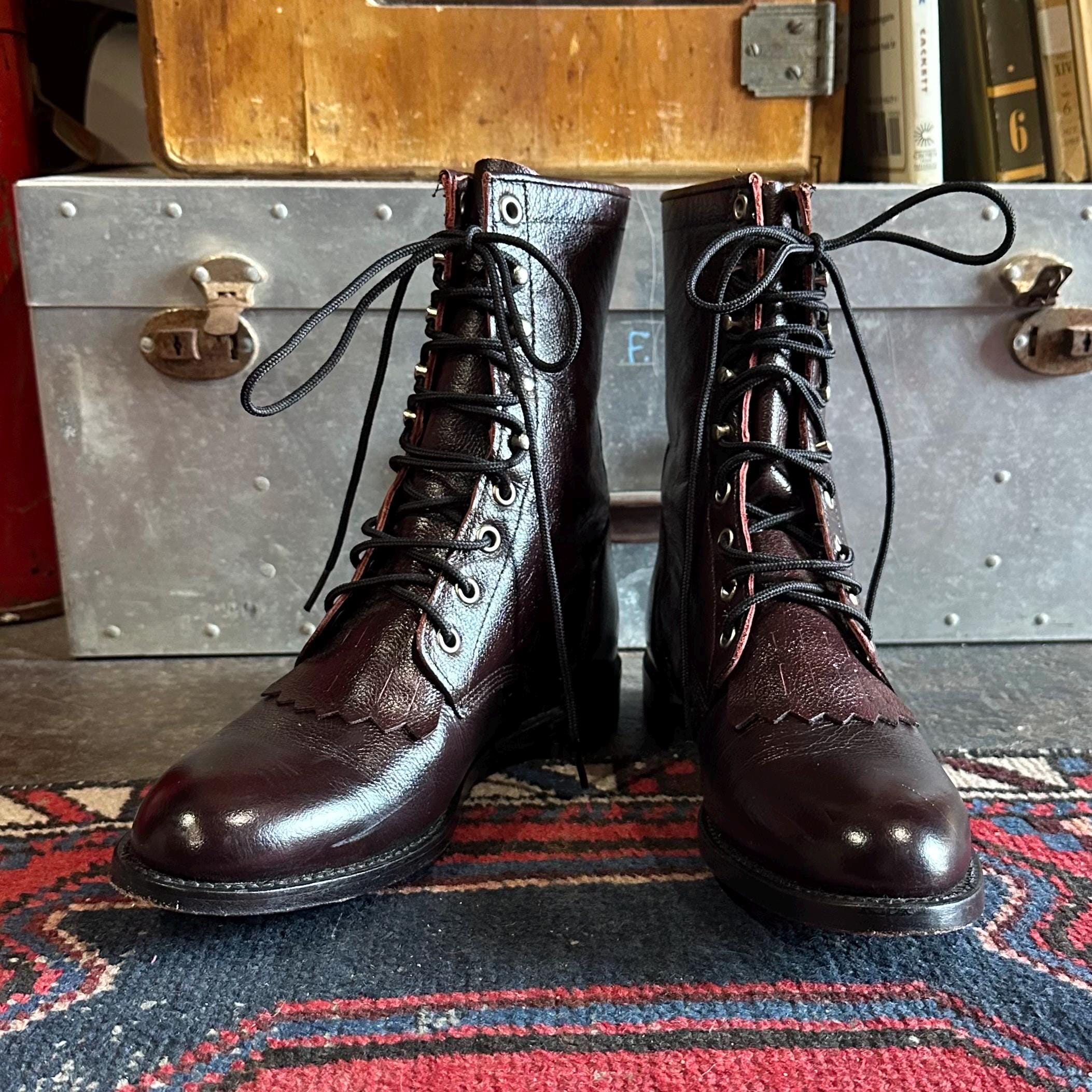 Vintage Laredo Men\'s Leather Boots - Burgundy - 10D Vintage Laredo Men main image 3