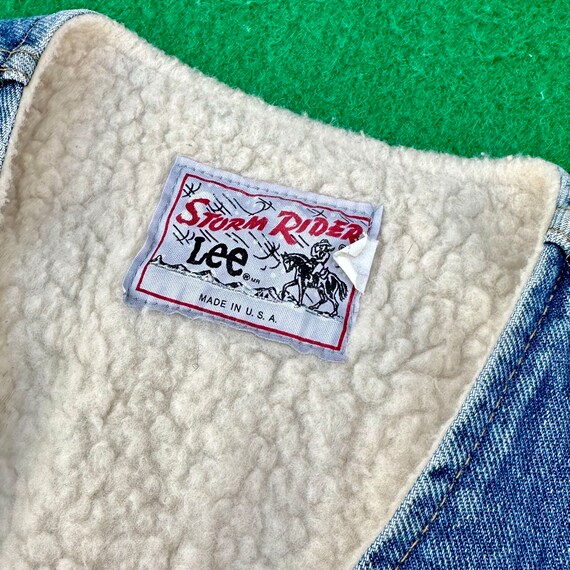 70s Lee Storm Rider Sherpa Lined Denim Vest Jacket V Gem 70s lee storm rider sherpa lined denim vest jacket v gem