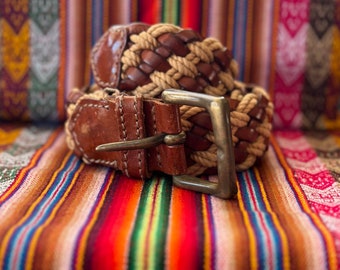 Ceinture en cuir et corde marron, petite taille pour femme, 1,25 po. de large, accessoires western cowgirl à bascule