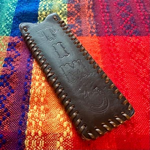 Funda de cuchillo de cuero repujado con herradura y estrella Tim, accesorios vintage de vaquero occidental, vaquera retro