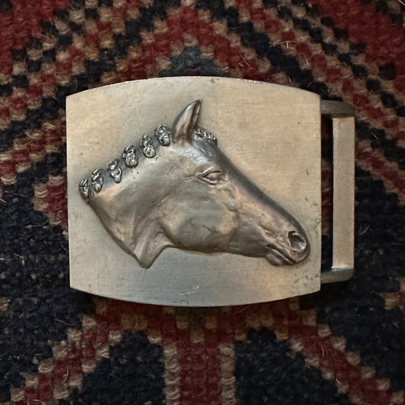 Pewter Horse Belt Buckle, Western Accessories - image 1