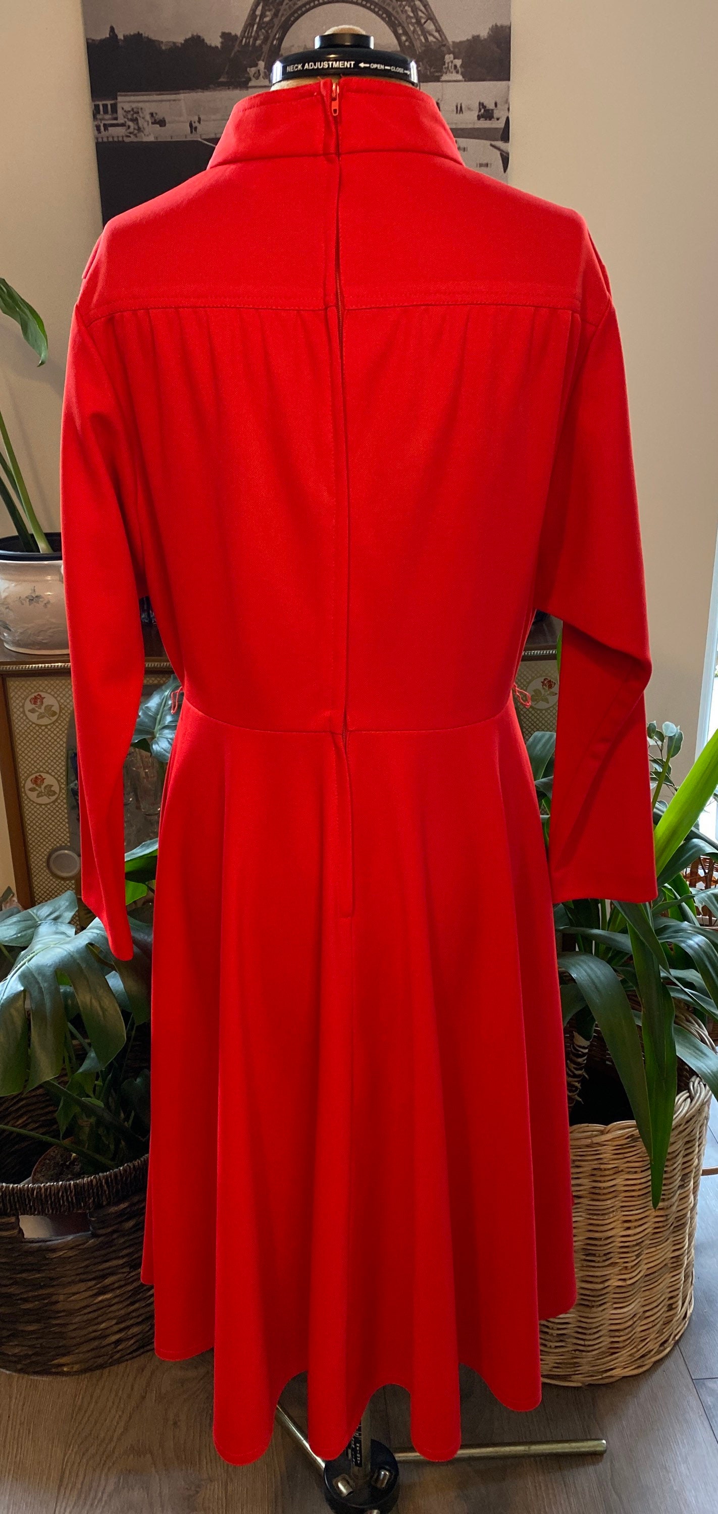 Vintage 70s Berkertex Red Crimplene Dress Made in England | Etsy