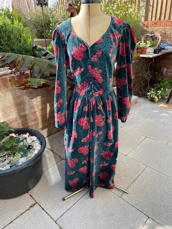Vintage 1980s Velvet Laura Ashley Dress