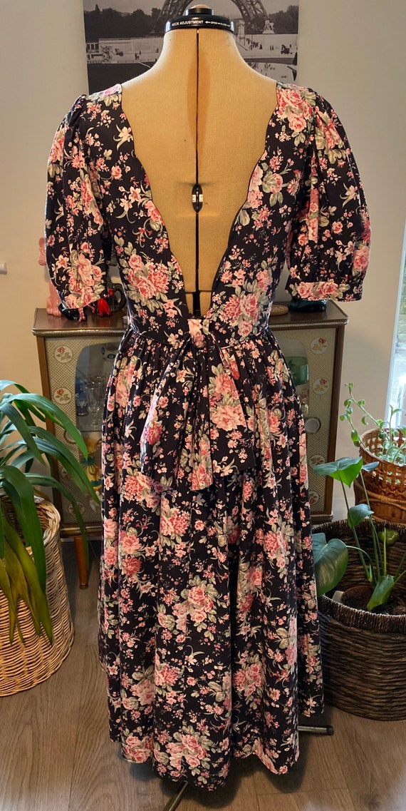 Vintage 1980s Backless Laura Ashley Dress