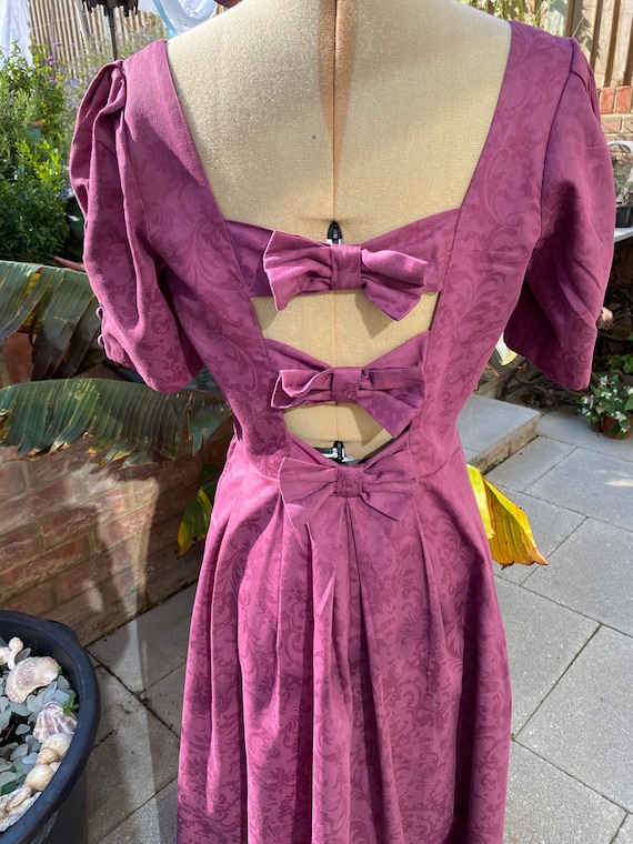 Vintage Burgundy Damask Laura Ashley Dress