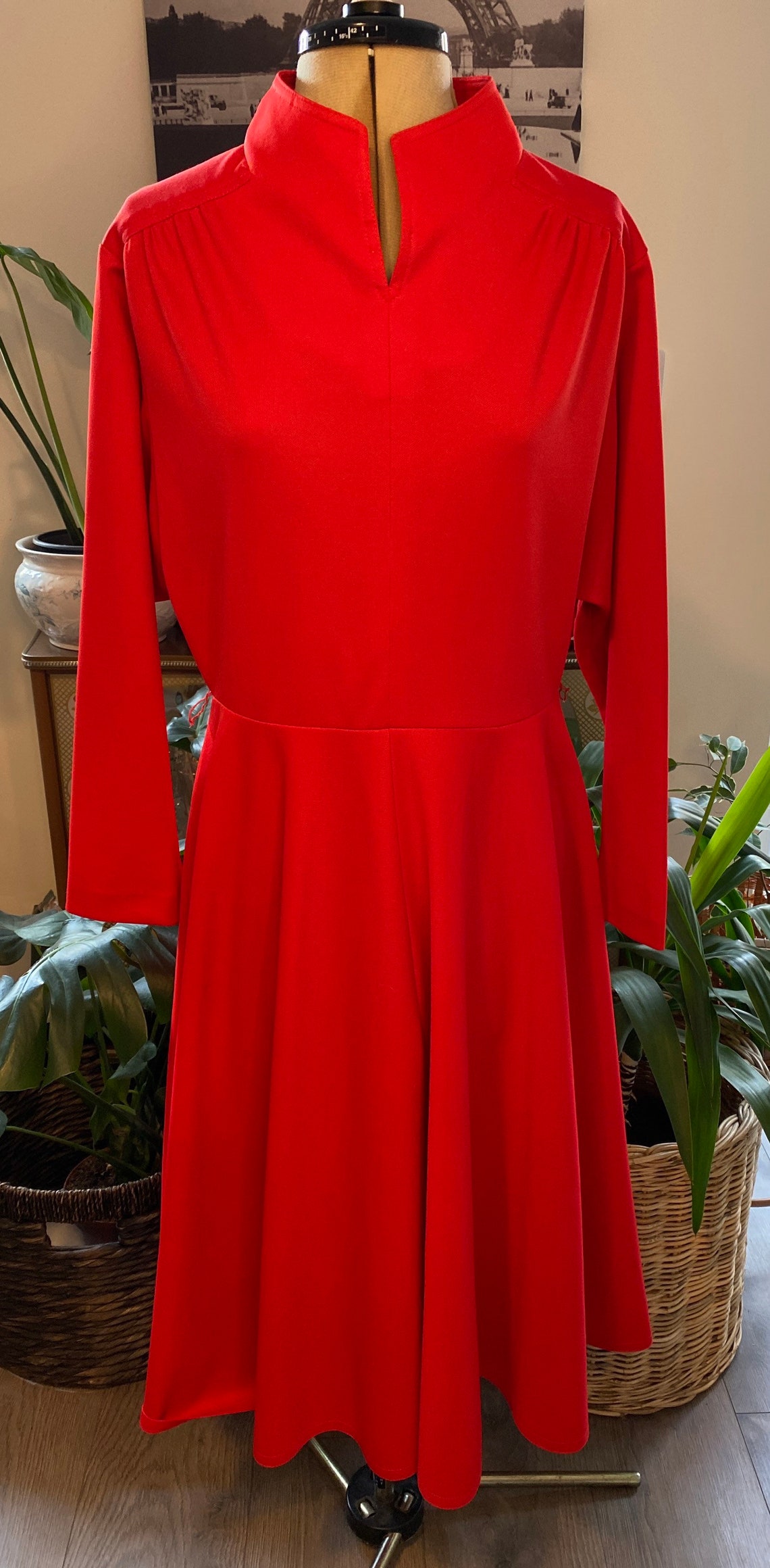 Vintage 70s Berkertex Red Crimplene Dress Made in England | Etsy