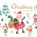Christmas Watercolor Clipart Set, Santa and Elf, Xmas Clipart, Santa ...