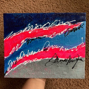 Stitched - Original Abstract Acrylic Painting - Unframed Wall Art- Handmade Gift