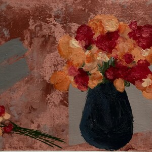 8x10 Abstract Floral Painting Flower Vase Artwork Original Painting Wall Art Fall Decor Flower Art- Handmade Gift