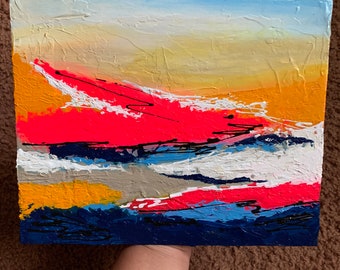 Original Abstract Acrylic Painting - Colorful Wall Art (8x10 Unframed)
