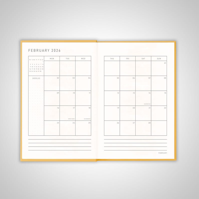 Tuscan Sun Pocket Diary 2026 - 2026 Diary With Monthly Tabs - Cushioned Fabric Covers - High-End 120Gsm Paper