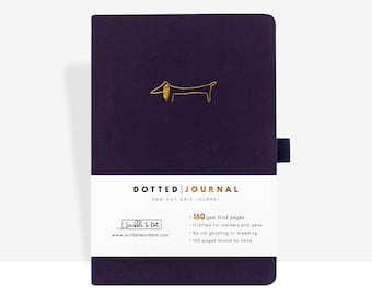 Bullet Journal - Dotted Journal - A5 Ultra Thick 160gsm Paper - Signature Planner Bound by Hand - Dotted Journal for Artists and Creators